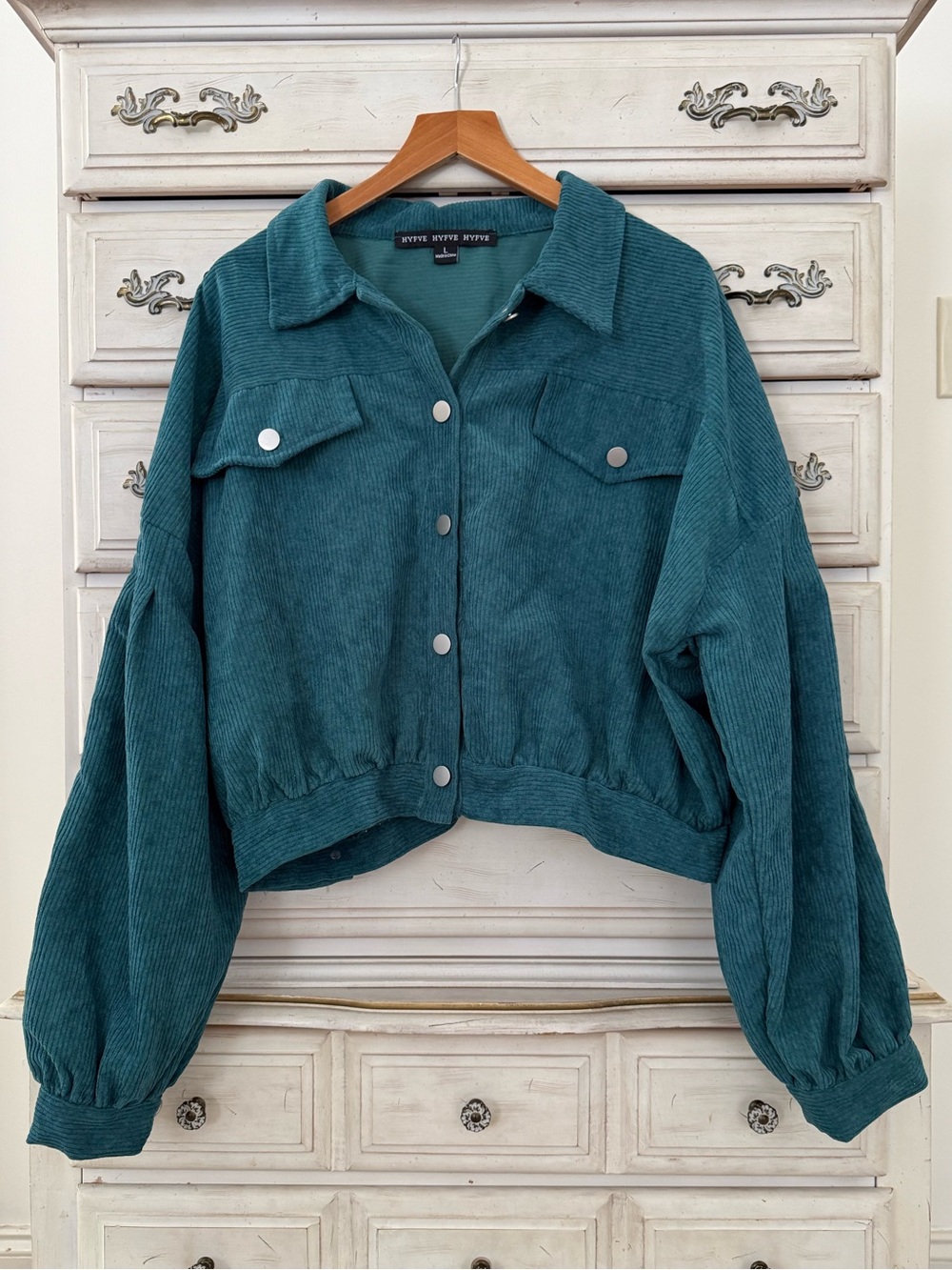 Vici Green Corduroy Shacket